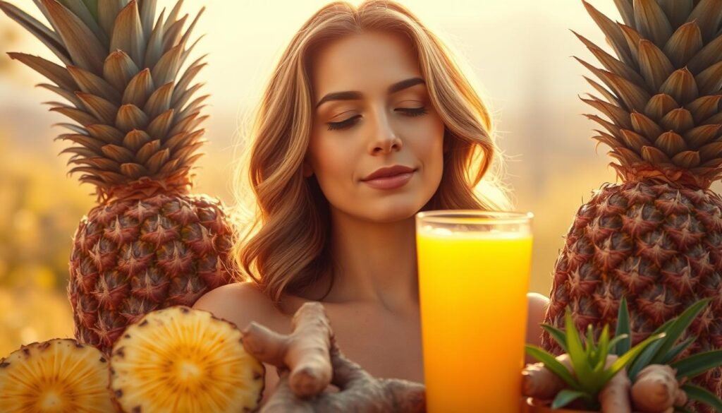 Pineapple-Turmeric Juice for Skin Brightening