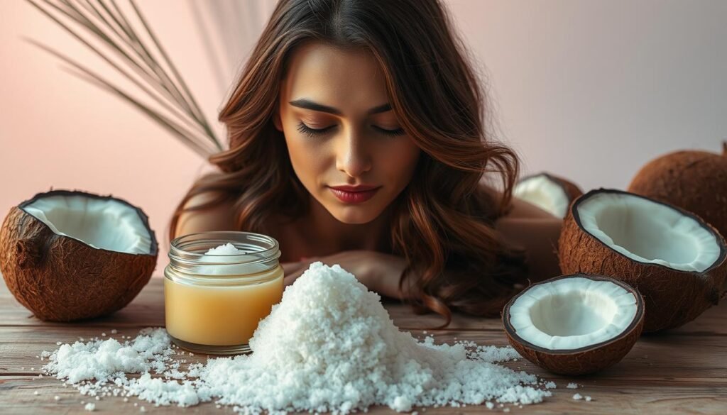 Sugar and coconut oil scrub