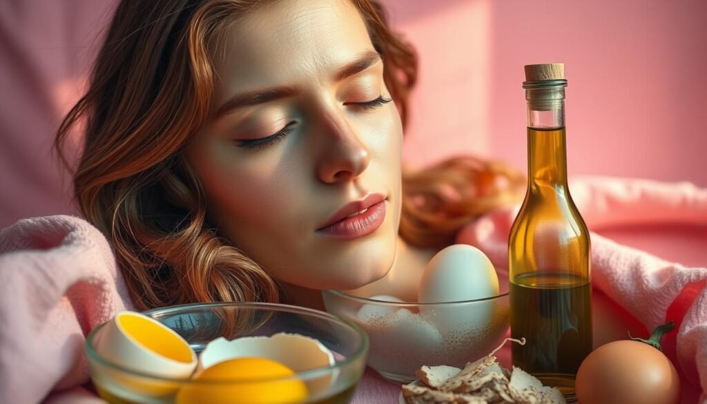 egg and olive oil strengthening treatment